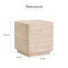 product-fancy-acb32013-e599-4ecb-8cee-89b7aa4c9d19 14" Travertine Magnesium Oxide Side Table, Desert Sand Finish Available In Square Or Round - Natural Stone Accent End Table for Living Room, Bedroom, Balcony