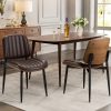 product-fancy-acc0a1b5-bfb8-4ee3-87da-e653f8284d2a Padded Seat & Backrest - Modern Faux Leather Dining Chairs - Set Of 2 - Metal Legs with Adjustable Feet - for Kitchen, Dining Room, Office