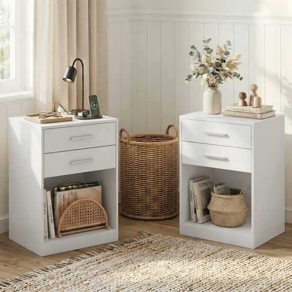 product-fancy-aceedb65-c38c-4e97-b5b7-dd0214579f96 Nightstands Set Of 2, White Night Stand With Charging Station & Drawers, Night Stands For Bedroomsy For Hallway & Living Room