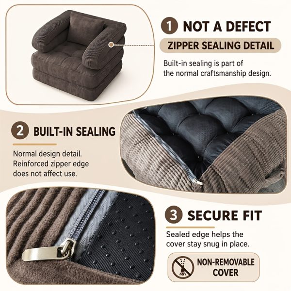 product-fancy-adb75d75-273c-4f92-aa1c-b16a167e3430 Modern Minimalist Folding Sofa Bed, Convertible Sleeper Chair for Adults, Folding Sofa Bed Couch with Pillow, Sleeper Chairs Single Size Floor Mattress