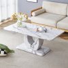 product-fancy-adbe1379-a680-4d25-b1be-b2c2a9d3fe33 Contemporary Minimalist Rectangular Coffee Table Featuring a White Faux Marble Design, a Spacious And Adaptable Piece for The Living Room, Perfect As a Central Tea Table Or Accent Furniture, Ideal for Various Settings, And Easy to Assemble