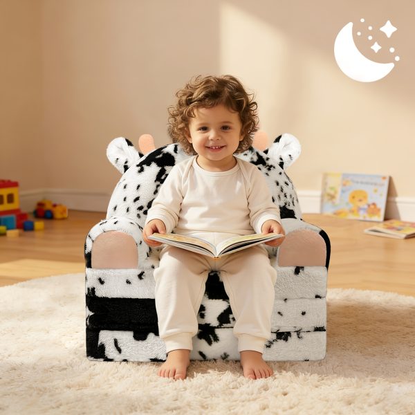 product-fancy-adbe1efa-2b15-4a6c-a43e-6c12fa8b8dff Kids Chair Plush with Removable Cover, Kids Sofa to Lounger, Kids Couch for Kids Over 18 Months, Toddler Recliners for Kids (Cow)