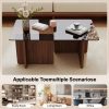 product-fancy-adc0d249-c4f2-4c7d-a2d0-dc967512066c 39.4" Coffee Table Glass, Modern Minimalism Rectangle Center Table, Glass Top with Sturdy Wooden Base, Small Glass Wood Coffee Table for Home, Living Room, Apartment, Office, Easy Assembly