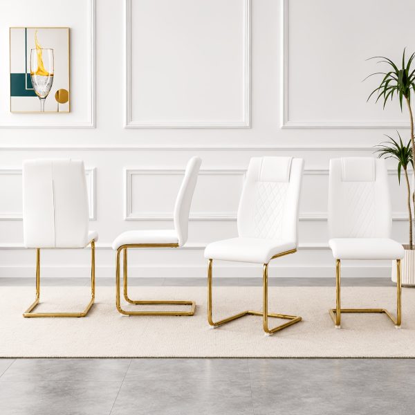 product-fancy-adc74e1f-3edd-4c09-9b63-159f10458f94 Modern PU Leather Dining Chairs Set of 4 - Light Gray/Dark Gray Suitable for Kitchen, Living Room & Dining Room, Foam Cushioned Seats, Cantilever Base with Anti-Slip Footpads, PVC-Coated Faux Leather Armless Chairs, Easy Assembly