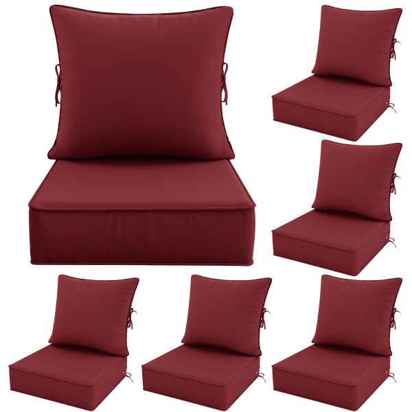 product-fancy-ade1c0bf-4420-4649-bb9c-c2ba127c367c Outdoor Cushion Set of 1pc/2pcs/4pcs/6pcs - Thick 35D High-Density Foam Cushions Measuring 24*24*6.5 Inches, Featuring Quick Rebound, High Durability, And Easy Cleaning, Suitable for Outdoor Furniture Like Sofas And Patio Chairs
