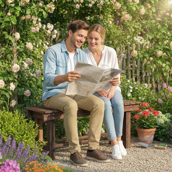 product-fancy-ae1f8da9-ef74-40ef-bc38-02e4eaf7bd5a Carbonized Wood Garden Bench for 0.8 People, Measuring 35.4 Inches