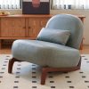 product-fancy-ae3b78d0-8a39-4c60-9d12-69f89af4a56e Cute Accent Chair with Solid Wood Legs, Velvet Living Room Chair with Soft Cushion, Cozy Bedroom Chair, Comfy Armless Reading Chair for Apartment, Waiting Room, Balcony