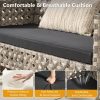 4pcs PE Rattan Bistro Patio Furniture Collection, Outdoor Sectional Featuring 2 Chairs, a Loveseat, And a Coffee Table, Compact Modern Porch Conversation Set for Backyard Garden, Premium Appearance