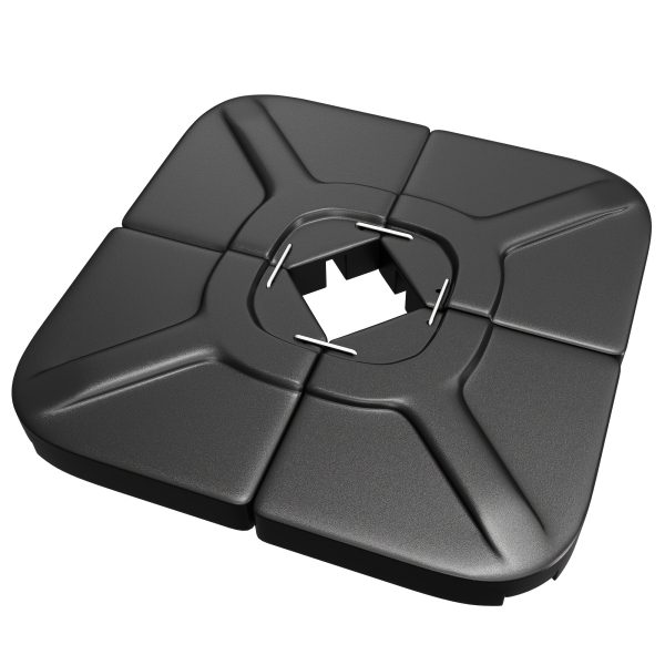 [Sturdy Umbrella Stand] Sturdy 4-Part Cantilever Umbrella Stand - 290Lbs Square Base That Can Be Filled with Sand Or Water, Ideal for Offset Patio Umbrellas, Suitable for Gardens, Pools, Decks, And Backyards