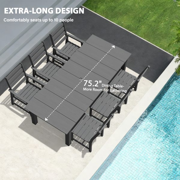 HDPE Plastic Wood Patio Table and Chair Set, Outdoor Garden Leisure Table and Chairs, Durable and Easy to Clean