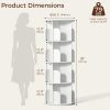 product-fancy-aef3d8e5-4286-45f2-a815-5cb3b55ae3d5 3/4/5 Tier Rotating Bookshelf, 360° Spinning Bookcase for Small Spaces, Vertical Corner Storage Organizer Display Rack for Bedroom Living Room, White