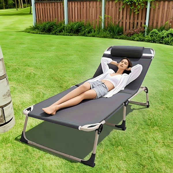 product-fancy-af214356-b786-4435-bdc0-91adada1d061 Foldable Bed Frame, 66.93x22.05inch Adjustable 4-position Reclining Lounge Chair, Suitable for Family Temporary Guest Bed