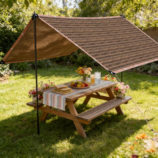 product-fancy-afa724ee-0893-4dc1-aaa9-74db98b36aaa Outdoor Shade Net - Brown, Uv-Resistant, Durable Canopy, Suitable for Travel, Picnics, And Pools - Available In Various Sizes.