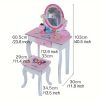 product-fancy-afa9642d-e983-4e26-b636-7a84eeaea6b3 Kids Vanity Set - Princess Deluxe Vanity Table Set 2-in-1 Wooden Writing Desk & Stool, Mirror & Drawer, Perfect for Kids' Pretend Play, Developing Creativity And Fine Motor Skills, Durable Construction, Easy to Assemble, Best for Girls Christmas Gift