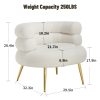 product-fancy-afc3658c-a4ba-443a-9282-fcdf48516647 29.5" W Modern Boucle Upholstered Accent Chair With Metal Legs | Memory Foam, Ergonomic Design, Non-Adjustable Recliner, Wipe Clean Care