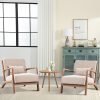 product-fancy-aff281c3-b975-43ad-9e83-66409a79ca08 Mid-Century Modern Upholstered Accent Chair with Solid Wood Frame & Extra Pillow, Linen Lounge Reading Armchair for Game & Recreation Room Furniture