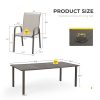 9pcs Outdoor Dining Table And Chair Set, Suitable for 8 People, The Set Includes 1 Long Table, 8 Fixed Seats, Suitable for Outdoor Garden Terrace Furniture Set