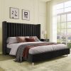 product-fancy-b026bddb-3821-4af6-a9b7-d51014bf7c45 PaPaJet Bed Frame with Vertical Channel Upholstered Tufted Velvet Wingback Headboard, Platform Bed, No Box Spring Needed, Easy Assembly