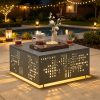 product-fancy-b0564381-e2fb-4d1b-9692-e30fefcfb734 Only One Outdoor Metal Coffee Table with Lights And An Umbrella Pole Hole, Black Or Gray Two Table Color Options, A Coffee Table Suitable for Pairing with Outdoor Patio Furniture, Easy to Assemble