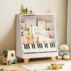 product-fancy-b0a770ef-5094-40db-9159-c89ed1d34c0e ROBOTIME White 4-storey Children's Bookshelf, Wooden Children's Bookshelf Front And Rear Storage - Suitable for Preschool Bookshelves In Classrooms, Game Rooms, And Daycare Centers