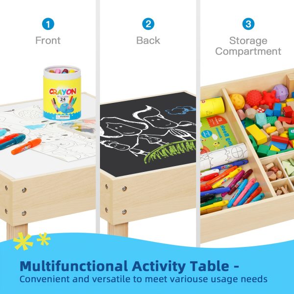 product-fancy-b0e50311-f1fc-473e-afd7-fbb64a7668cd 3-In-1 Table And Chair Set, Kids Table And Chairs Ages 3-7 with Versatile Tabletop And Storage Drawer, Kids Sensory Table for Home, Nursery And Playroom. Premium Gift for Boys And Girls