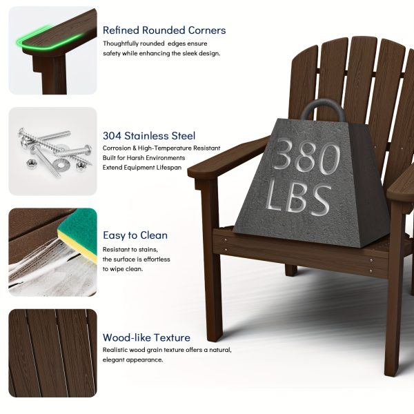 product-fancy-b0ec92db-7c28-4bcf-a00e-6d7844e7ef2c Adirondack Chair, Space-Saving Stackable Design, HDPE Material Wood Grain Finish, Ergonomic Slight Tilt, Perfect for Patio Backyard Deck & Fire Pit, Dining Chair Size