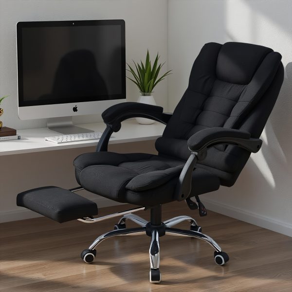 product-fancy-b0f21305-1b92-404c-bec4-7a88c223b91a This Ergonomic Office Chair Features A Footrest And Lumbar Support, A Reclining And Adjustable Backrest, Is Suitable for High-intensity Use, And Can Rotate 360°. It Is An Ideal Choice for Home Or Office Use. Available In Linen (black/grey/beige).