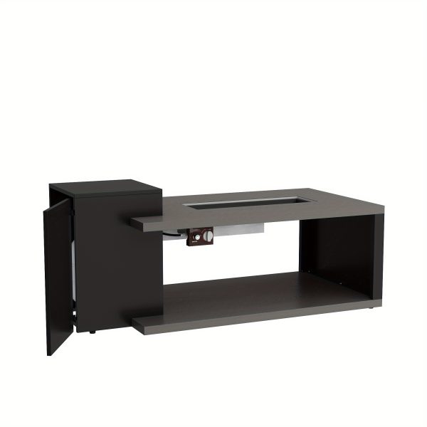 product-fancy-b137e256-1d31-4cab-8d12-e32b8983aa20 53.1'' Wide Modern Outdoor/ Coffee Table & Side Table - All-Weather & Steel with Wood Grain, Low-Maintenance Furniture for Living Room, Balcony, Courtyard - Easy Assembly (Some Tools Required)