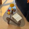 Modern Glass Coffee Table for Living Room Mid Century, Small Coffee Table Stylish Coffee Tables, Suitable for Bedroom Living Room Reception Office Tables (Walnut/Brown, Medium)