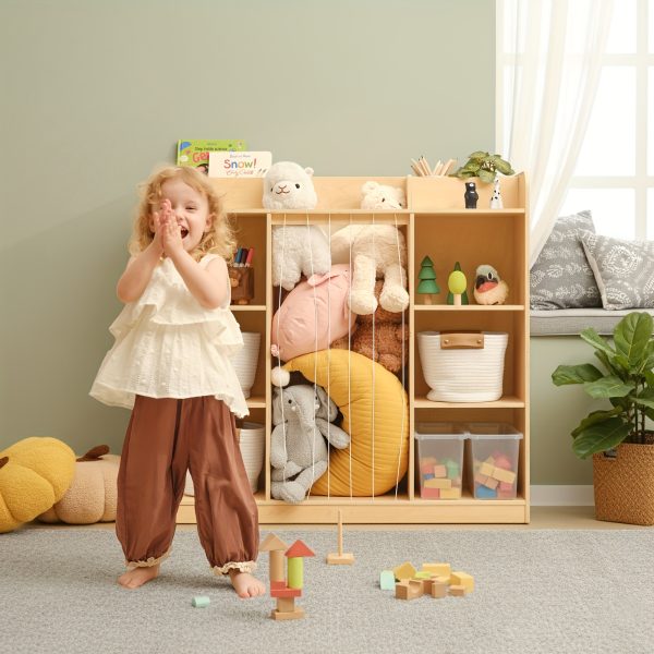 product-fancy-b16bfa9a-5b55-44c9-b4d6-699c716628b3 Luxury 2-in-1 Multifunctional Solid Wood Dollhouse Storage Cabinet & Bookshelf Organizer - Wood Bookcase with Spacious Shelves for, Dolls, Books - Easy Assembly Nursery, Playroom Furniture ' Room Organization