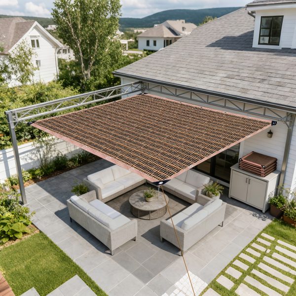 product-fancy-b19a7b9f-21cc-4204-8f9d-fa60847af045 Outdoor Shade Net - Brown, Uv-Resistant, Durable Canopy, Suitable for Travel, Picnics, And Pools - Available In Various Sizes.