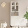 71" Storage Cabinet with Drawers, 6-Tier Bookshelf with Doors and Shelves, Large Display Cabinet Set for Home, Office (Black/White)
