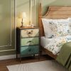 product-fancy-b1e18d6e-5f6a-44ef-ac2e-e488d7c0a1d4 Nightstand Set of 2, Night Stand with Fabric Drawer, Mesh Shelf, Side Table with Storage, Fabric Drawer Dresser, Open Shelf, Metal Frame, Bedroom