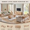 product-fancy-b2991231-a3c8-48a3-9384-2ae1cb8257d2 Wooden Coffee Table with Storage Shelf, Modern 2-Tier Rectangular Minimalist Center Table, Curved Profile Design for Living Room, Office