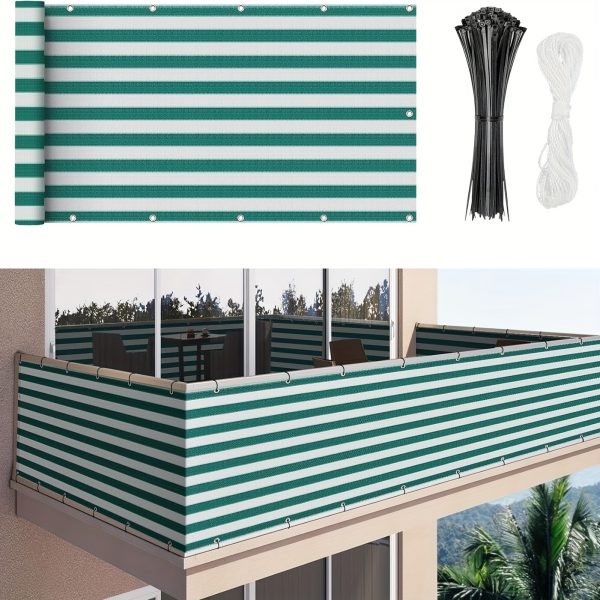 product-fancy-b2e4d7a7-374d-4da3-a3fb-1fe26ea9d3b6 3*16ft, Balcony Privacy Screen Fence Cover Net, Fencing Mesh Shade Net, Windproof Sun Shade, Outdoor Protection Fencing Net, Balcony Mesh Net for Patio, Fence, Backyard, Porch(Black Brown Green Gray Sand White Blue)