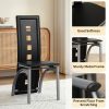 product-fancy-b2f2c92d-11c0-4f2f-8308-2e4bc2dfcf56 4pcs Hollow Decoration PU Leather Dining Chair Black