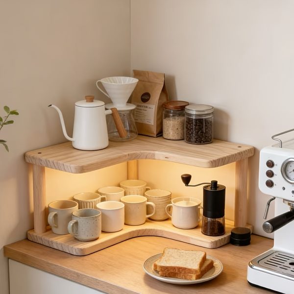 product-fancy-b30d0c4f-1fa1-43c9-adad-b57fafc9ed58 1-Tier 2-Layer Premium Corner Wooden Display Rack | Natural Pine, Easy Assembly, Ideal for Earrings, Perfumes, and Rings Storage | Suitable for Market Stalls and Home Decor | Country Style, Perfect for Wedding/Birthday/Mother'S Day Gifts
