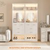 product-fancy-b35bd25b-ef1b-47b4-8f93-eae03825d162 Unikito 25 Inch Closet System with 4 Drawers, 2FT Wood Closets Organizer with Storage Shelves And Mirror Design, Freestanding Sturdy Walk in Closet Tower for Bedroom, 25" W X 16" D X 80" H, White