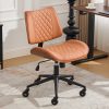 product-fancy-b35c768b-be7b-46a6-a5e3-5d4f2fbc81da Armless Home Office Executive Chair, Desk Chair with Low Back Lumbar Support, Ergonomic Computer Desk Chair with 360° Swivel Wheels for Adult Work And Study, Black/Beige/Brown