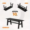 product-fancy-b362e857-58b0-4759-b89b-b40ffbc8b9d7 47-Inch (47.24inch) Outdoor Bench with a Blue-Green And Black Thick Rust-Resistant Iron Frame, Suitable for Courtyard, Park, Or Balcony Use