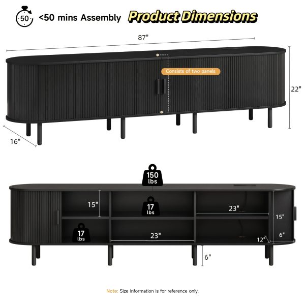 product-fancy-b3885f0f-4dbd-4ad0-9d55-b9cc95a6575b PAZCASA Wide Large TV Stand, Available in 86-inch/70.8-inch/55-inch Sizes, with Power Outlets, Suitable for 90-inch TVs. Sturdy and Durable Entertainment Center Featuring Adjustable Shelves, Sliding Doors, and Ample Storage Space. Modern Media