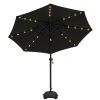 product-fancy-b3b85514-babc-45d6-a71a-3d7fa6e4eaca Solar 9ft Market Umbrella with Base, Deluxe 32 LED Lighted Patio Umbrella, Patio Umbrellas Outdoor Table Umbrella with Ventilation, Solar Umbrella with Push Button Tilt/Crank for Garden, Deck, Backyard, And Pool