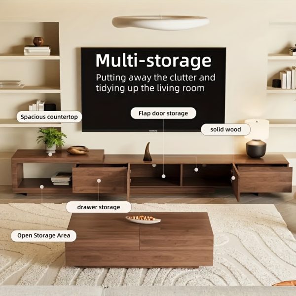 product-fancy-b3f26d3e-ff6a-4e05-b733-aae855b63b29 Mid-Century Modern Extendable TV Stand, 78" to 103", Space-Saving, Multi-Functional Storage, for Living Room Or Apartment