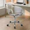 product-fancy-b3ffd12f-45c6-4538-924d-dbb35a9a6760 Transparent Acrylic Office Chair, Contemporary Acrylic Chairs for Home Use with Wheels, Armless Swivel Vanity Rolling Chair Suitable for Office And Home