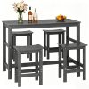 product-fancy-b404431b-773e-4d00-be8c-c0be8fc8b7b7 5pcs Outdoor Bar Table And 4-Chair Set, 55-Inch Rectangular High-Leg Bar Table with Stools, All-Weather Waterproof Patio Furniture, Easy to Assemble, Ideal for Patios, Balconies, Backyards, Porches, And Small Spaces