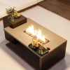 product-fancy-b4294e9e-14dc-4938-b65e-f29a65f45d43 53.1'' Wide Modern Outdoor/ Coffee Table & Side Table - All-Weather & Steel with Wood Grain, Low-Maintenance Furniture for Living Room, Balcony, Courtyard - Easy Assembly (Some Tools Required)