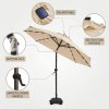 product-fancy-b44996da-8cf2-45a6-adf0-67ce54a7e9a7 Solar 9ft Market Umbrella with Base, Deluxe 32 LED Lighted Patio Umbrella, Patio Umbrellas Outdoor Table Umbrella with Ventilation, Solar Umbrella with Push Button Tilt/Crank for Garden, Deck, Backyard, And Pool