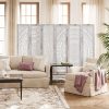product-fancy-b4a19500-bae7-4b9f-875c-d39e968394ea 3/6 Panel Boho Folding Room Divider - Carved Wood Privacy Screen, Adjustable Indoor/Outdoor Farmhouse Partition with Lightweight HDF Board & Wood Veneer Panels, Portable Room Divider for Home, Office, Garden, Patio Suitable for Privacy Screening