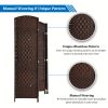 [Folding Rattan Room Divider] 6-Panel Folding Rattan Room Divider, 70.87'' H Folding Space Separator Partition Wall Dividers, Freestanding Hinged Privacy Screen
