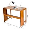 Multipurpose Folding Desk, 40.6 Inch Wide Wooden Table (Folds to 9.8in) - Space Saving Design with Storage for Home Office, Dining & Study